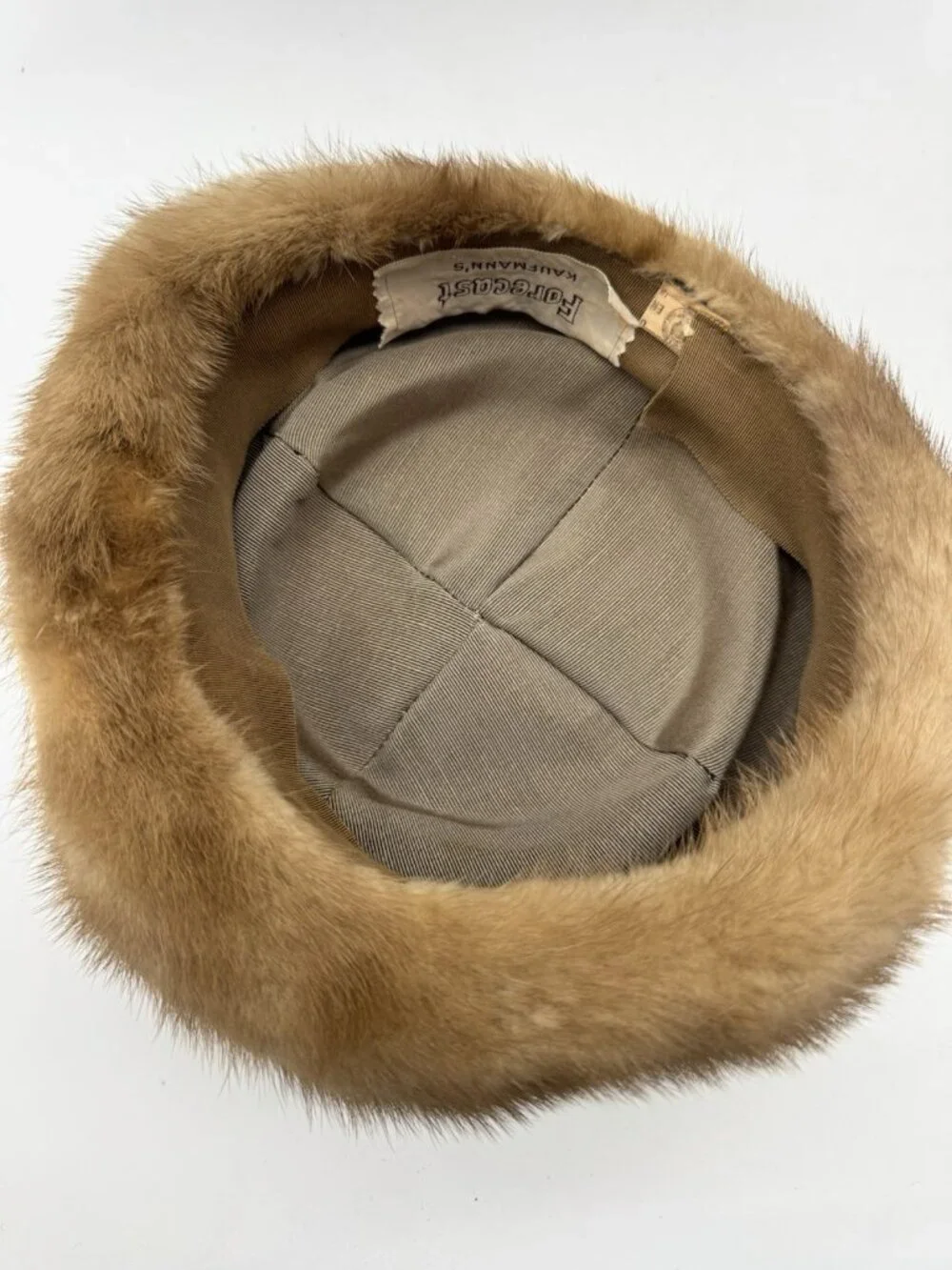 Vintage Mink Fur Hat with Original Box, FORECAST Kaufmann's Pittsburgh EUC